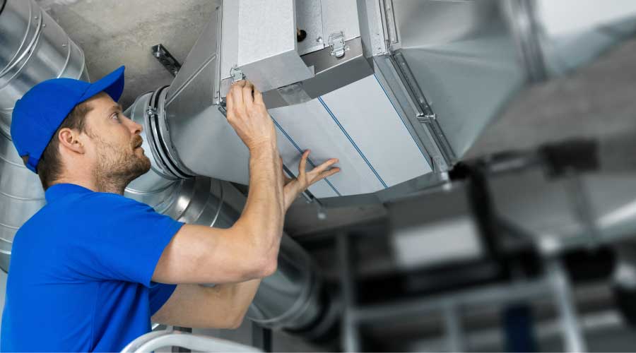 HVAC Technician at work